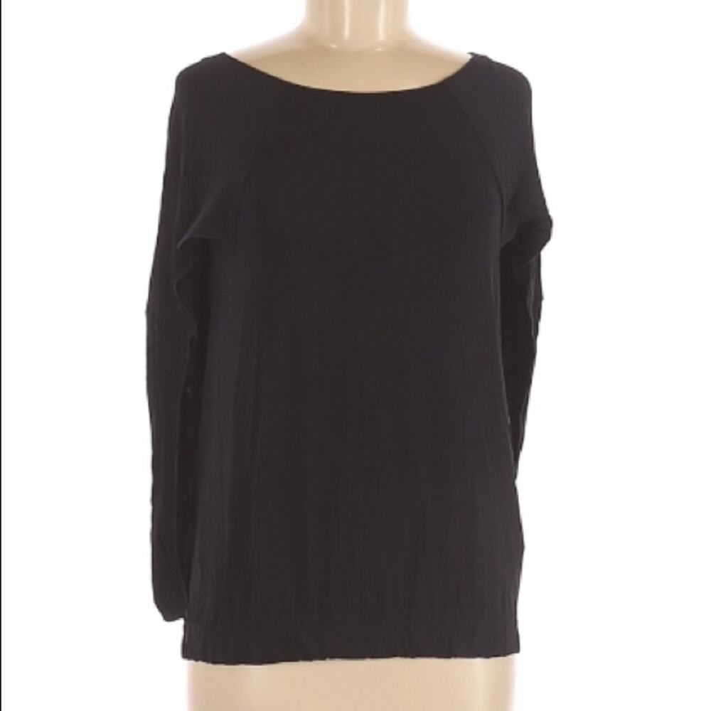 Armani Collezioni Blue Dolman Sleeve Blouse Womens 8 Quiet Luxury Closet Staple